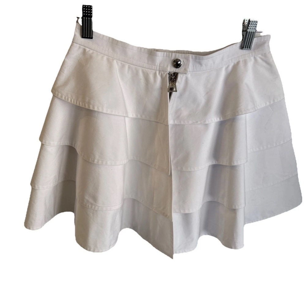 EUC LOUIS VUITTON  & KUSAMA  Skirt   White Cake Ruffle  Zipper no Size ? Sample